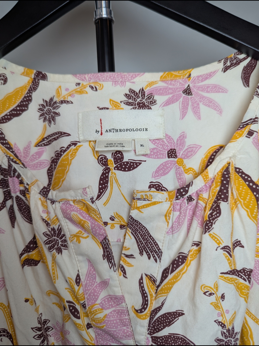 Anthropologie Womens Size XL Somerset Maxi Dress Floral Printed Cotton Whimsical - Picture 3 of 11